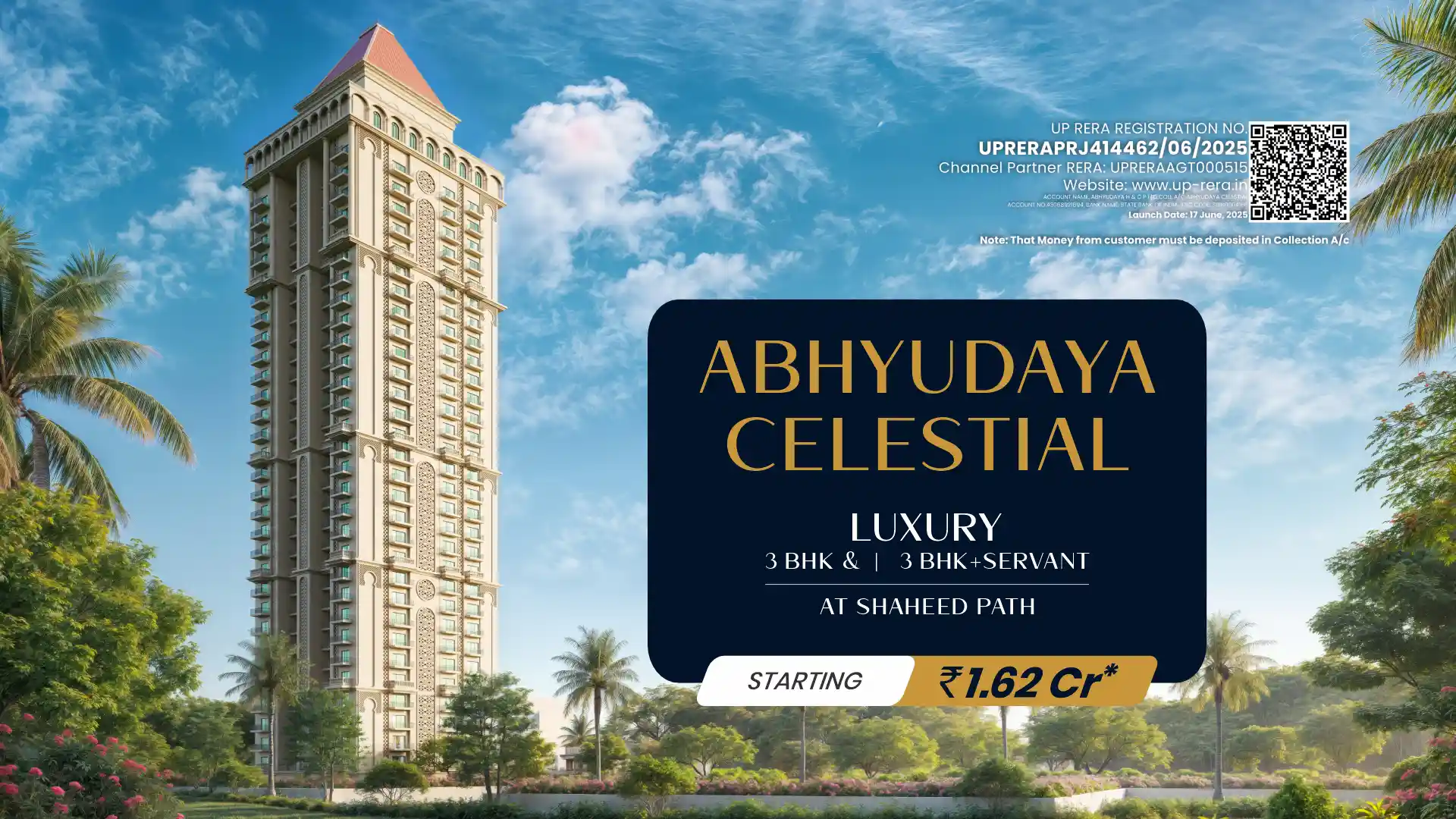 Abhyudaya Celestial — Luxury 3 BHK Apartments on Shaheed Path Lucknow